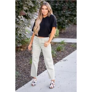 Lovervet Desert Sage High Rise Crop Wide Leg Jeans 29
